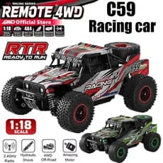 Novo Controle Remoto Premium 1 : 18 75KM/H Ou 45KM 4WD RC Carro Com LED De Alta Velocidade Deriva Monster Truck Para Cri