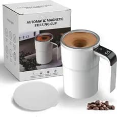 Caneca de Café Elétrica com Misturador Automático, Caneca Magnética Recarregável com Termostato LCD para Escritório/Cozi
