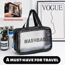 Portátil Seco Molhado Separação Dupla Transparente Saco De Maquiagem Do Plutônio Viagem Lavagem Cosmética Ginásio Nataçã