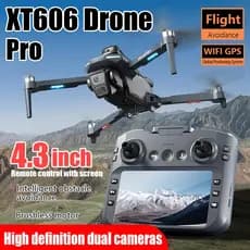 Original XT606 GPS Drone Profissional 8K HD Câmeras Duplas Gimbal 360 ° Evitar Obstáculos Quadricópteros RC Sem Escova D