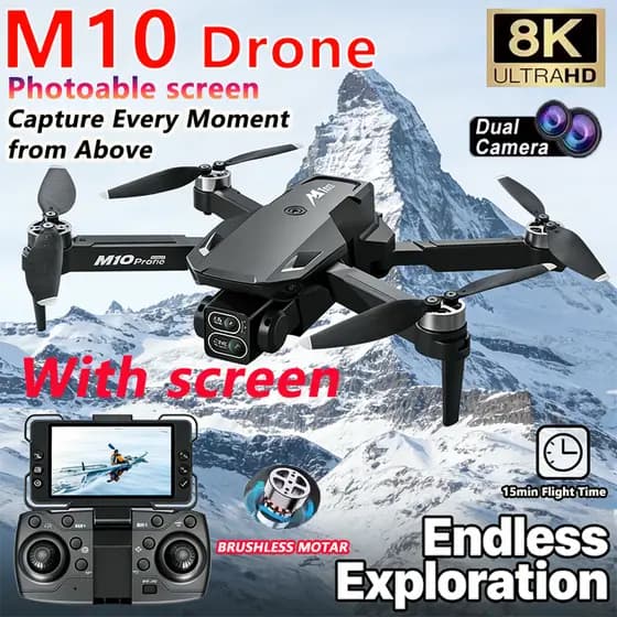M10 Drone 8K HD Câmera Motor Sem Escova Para Fotografia Aérea Controle Remoto UAV Iniciantes Profissionais Hobby Present