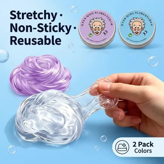 (Envio Em 12H) Lama Líquida De Cristal Transparente Reutilizável , Brinquedo De Alívio De Estresse Gel De Bolha De Lodo