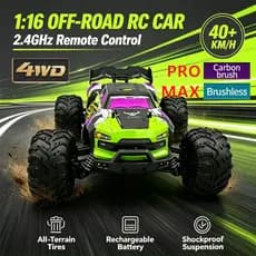PRO/MAX 1 : 16 Carro De Controle Remoto 80KM/H Alta Velocidade 4WD Sem Escova Fora De Estrada RC Veículo De Corrida Deri