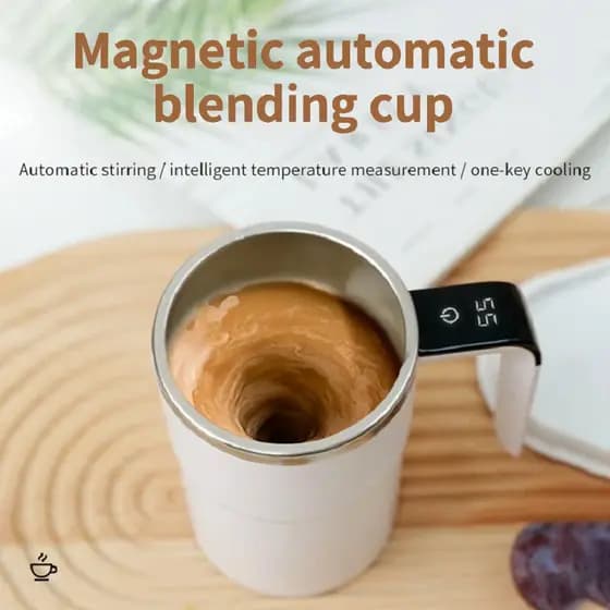 Caneca De Agitação Automática Recarregável , Café Com Magnética Display De Temperatura , Canecas Elétricas