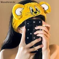WoodAron Adorável Tiara Tom e Jerry Desenho Animado Anime Gato Rato Decoração para Maquiagem e Lavagem Facial N8RM