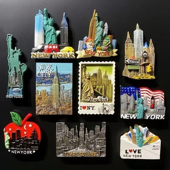 Ímãs de Geladeira de Nova York, EUA, Lembranças Turísticas, Decoração para Casa WJH9 MDRO