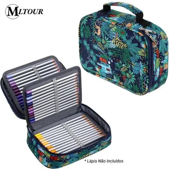 Estojo de lápis com zíper de grande capacidade e 72 furos, material escolar/estojo escolar/estojo em caixa ONOQ