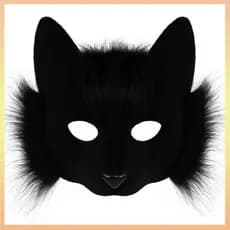 Máscara de Meia Face de Raposa de Pelúcia 3D, Forma Realista e Fofa para Carnavais, Bailes de Máscaras e Festas QHMX