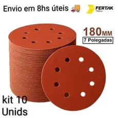 Disco de Lixa Aderente com Furos 7" (180mm) - Grão 40 ao 400 - 10 Peças