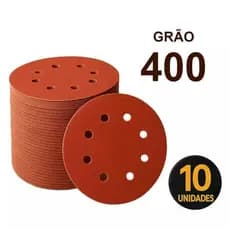 Disco de Lixa Aderente com Furos 7" (180mm) - Grão 400 - 10 Peças.