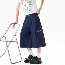 Europeu europeu azul barco Jeans feminino 2026 primavera Machete calças azul marinho mais magro olhar de alta qualidade