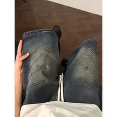 Calça Jeans masculina com aba alta cleanfit americana Machete e calça comprida 115 solta e mais fina calça Casual