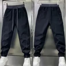 Estilo Hong Kong moda contraste cor costura calças listradas calças com cordão verão estilo fino respirável esportes ao