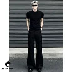 2026 verão estilo fino mais magro olhar bonito calças masculinas High Street na moda cleanfit gelo seda Micro-Law calças