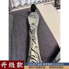 Estilo Hong Kong na moda masculina verão novo estilo 2026 carta única Jeans Hip Hop ins na moda High Street na moda rufi