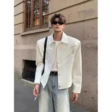 Outono nicho desconstrução Design sentido ombro acolchoado jaqueta masculina High-End estilo americano rufião bonito mot