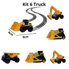 Kit 6 Carrinhos Fricção e Kit 4 Carrinhos s/Fricção  Construção Trator Escavadeira Caminhão brinquedos de menino