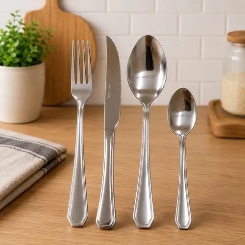 Conjunto Talheres Inox 24 Pecas Alta Qualidade Duravel Design Moderno Jantar