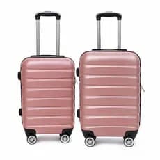 Kit Malas Viagem Rodinhas Conjunto 18 Polegadas 20 Polegadas Rosa Resistente