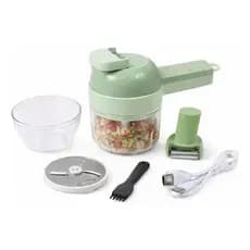 Triturador Cortador Elétrico Multifuncional Cozinha Prático Rápido Verde
