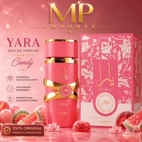 Perfume Feminino Lattafa Candy 100ml com Fragrância Docinha e Frutada