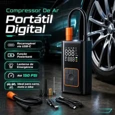 Bomba De Ar Manual Portátil Recarregável Usb-c 80w Para Pneu Carro Moto Bike Car Air Pump