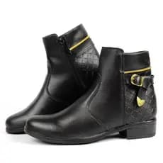 Coturno Bota Feminino Cano Curto Salto Baixo Conforto Estilo