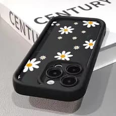 Capinha Capa de silicone Anti-impacto Adamantium Flores para iPhone 11 12 13 14 15 16 pro max plus case