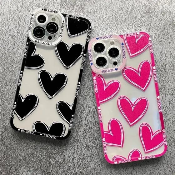 Capinha Capa tpu anti Impacto transparente Corações para Samsung s20 a15 m53 m55 a05s s21 s22 s23 fe s24 s25 ultra