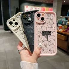 Capinha Capa de silicone Anti-impacto Gatinho Fofo para Samsung A55 A07 A15 A72 A05S A54 S21 S22 S23 S24 S25 FE ULTRA