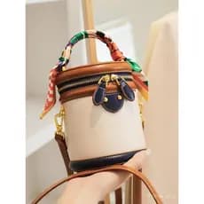 Bolsa Bucket Colorblock Fashion, Bolsa Transversal Casual de Couro PU com Zíper para Mulheres, Bolsa Versátil de Alta Qu