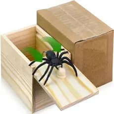 Caixa de Pegadinha de Aranha de Madeira, 1 Peça, Caixa de Surpresa de Dinheiro Durável Feita à Mão, Brinquedo de Novidad
