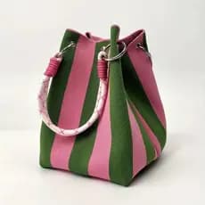 Bolsa Bucket de Poliéster Trançado Estilo Boho para Mulheres, Bolsa de Ombro de Crochê Feita à Mão, Bolsas, Bolsa Leve p