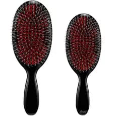Escovas de Cabelo Geiserailie, 2 Peças de Escovas de Cabelo com Cerdas de Javali e Cabo de Nylon, Extensões de Cabelo co