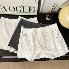 Meninas puro algodão Floral Boxer briefs feminino puro algodão virilha larga calças de segurança sem costura cuecas dois