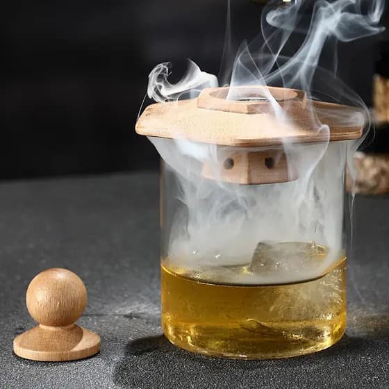 Novo estilo fumante de madeira bartender Cocktail uísque fumante conjunto