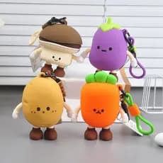 Q versão Silicone fone de ouvido saco moeda bolsa série vegetal dos desenhos animados saco armazenamento saco