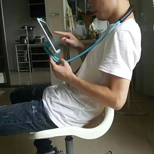 Suporte Flexível com Braços Longos e Clipe, Suporte Universal para Celular Pendurado no Pescoço, Suporte para Celular, T
