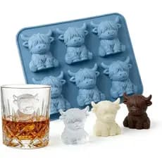 Forma de Gelo em 3D de Vaca Highland, Novidade 2026, Bandeja de Gelo para Whisky, Bebidas, Festas, Bar, Aniversário e Pr