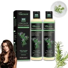 Shampoo Orgânico de Alecrim para Crescimento Capilar, Shampoo Espessante e Fortificante com Queratina Hidrolisada e Extr