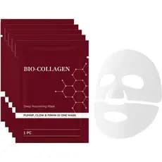 Máscara Facial de BioColágeno, Máscara Antirrugas, Hidratação Profunda e Efeito Vidro, Reduz Linhas Finas e Rugas, Fórmu