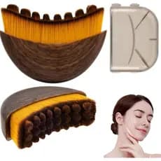 Escova facial de contorno linfático atualizada 2026, escova facial de massagem linfática com cerdas macias e duráveis, e