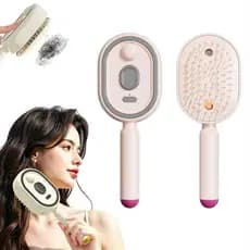 Escova de Cabelo Elétrica com Spray de Água e Almofada de Ar para Massagem, Recarregável 3 em 1, Escova de Cabelo Autoli