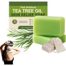 Sabonete Antifúngico, Barra de Sabonete Antifúngico com Óleo de Tea Tree Puro – Barra Refrescante para Rosto e Corpo, Id