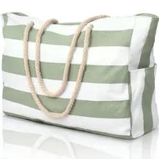 Bolsa de Praia Grande Impermeável para Mulheres, Bolsa de Piscina à Prova de Areia com Fecho de Zíper, Bolsa de Praia Gr
