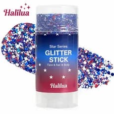 Bastão de Glitter para o 4 de Julho |   Brilho Vermelho e Azul para Corpo e Cabelo para Festa do Dia da Independência, F