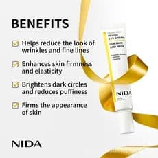 Creme para os olhos NIDA Revive (para rosto e pescoço) (40ml) / Solução de levedura, retinol, peptídeos / Para rugas, li