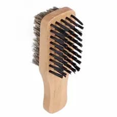 Escova de Barba de Dupla Face com Cabo de Madeira, Escova Profissional para Cuidado da Barba Masculina, Limpeza e Estili