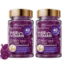 2 Pacotes de Óleo Capilar com 40 Cápsulas, com Queratina, Óleo de Argan e Óleo de Jojoba, Nutre e Fortalece Cabelos Seco