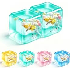 Squishy Ice Cube Fidget Toy - Gifts for Men Women Stress Ball for Desk Fidgeting, Soft Sensory Squeeze Toy for Visual He